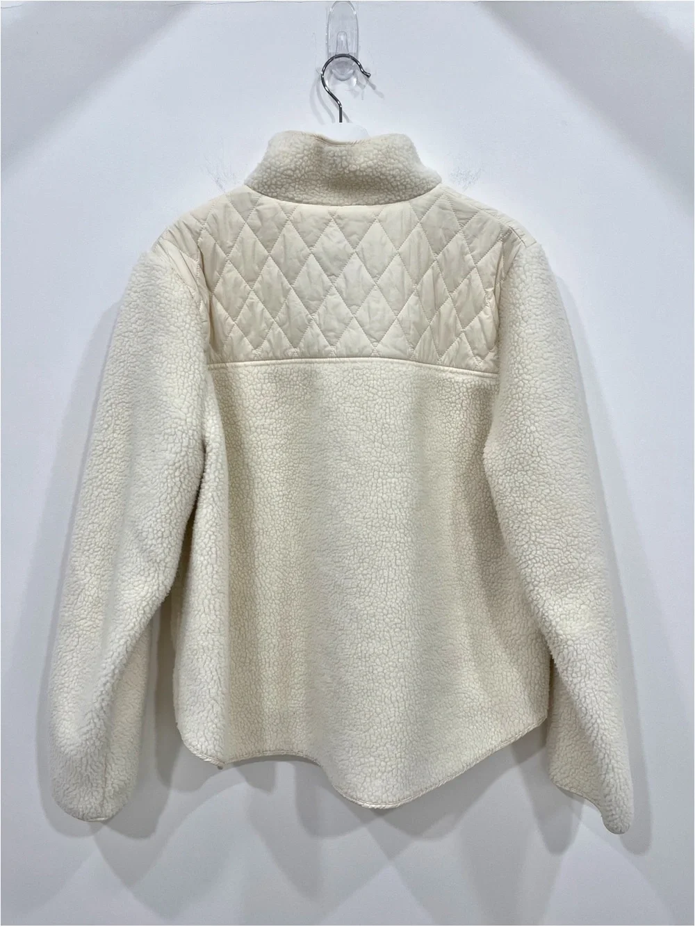 Barbour Aspen Sherpa Fleece Quilted Jacket Winter Pearl Cream Women’s 14